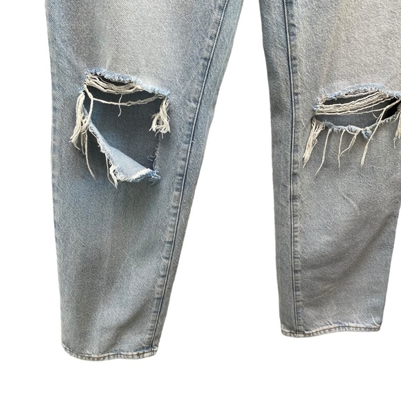 PacSun High Rise Ripped Knee Dad Jeans Light Blue Wash Size 25 - Picture 6 of 12